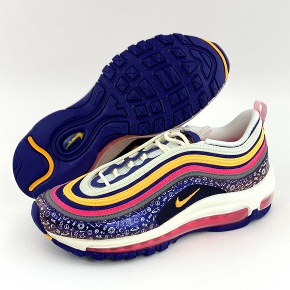 Nike Air Max 97 Purple Orange Women's Size 7 Sneakers Shoe White Pink - Picture 3 of 10